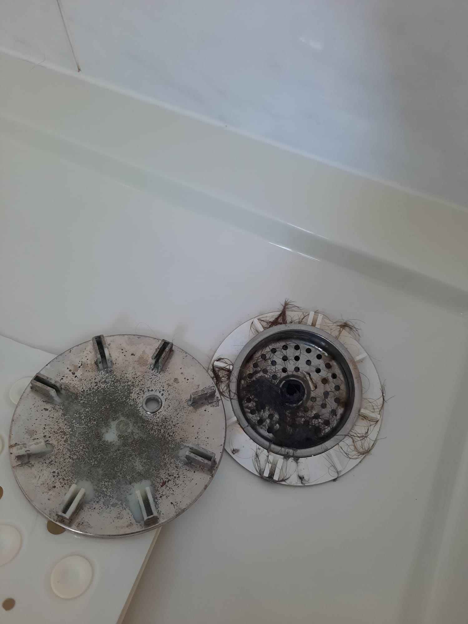 Before – Shower drain